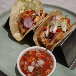 Salmon Sisig Tacos