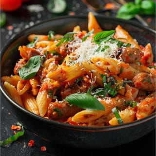 Meatballs and Penne Pasta