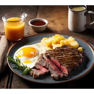 Grilled Grass-Fed Hanger Steak & Eggs